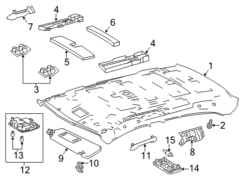 2017 Toyota Corolla Dome Lamp, Flaxen Diagram for 81240-35020-A3