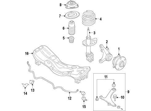 2013 Scion FR-S Knuckle, Passenger Side Diagram for SU003-07497