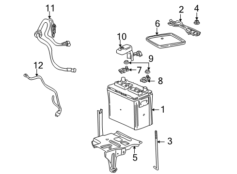 2002 Toyota MR2 Spyder Battery Diagram for 00544-27060-675