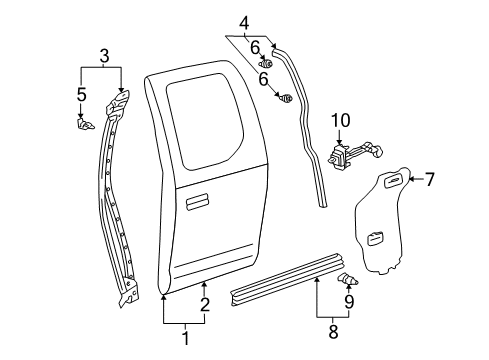 2003 Toyota Tundra Door & Components Diagram 2 - Thumbnail