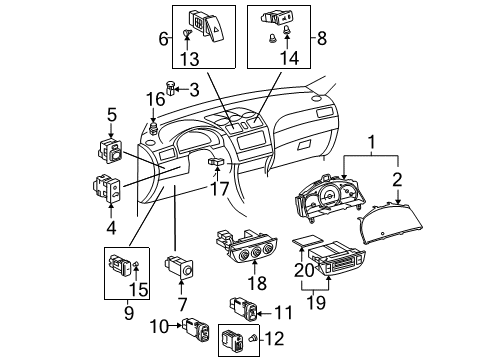 2004 Toyota Solara Cluster & Switches Diagram