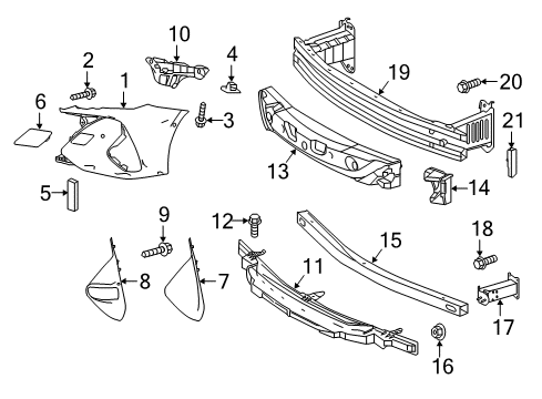 2017 Toyota Prius Prime Bumper & Components - Front Diagram