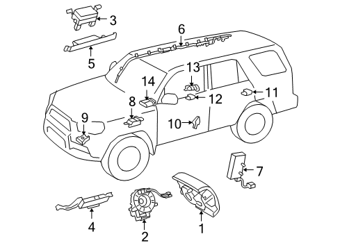 2024 Toyota 4Runner Air Bag Components Diagram