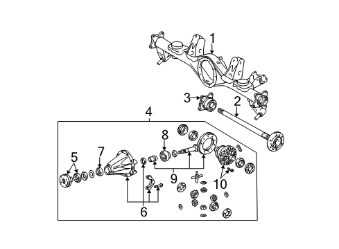 2008 Toyota 4Runner Axle Housing - Rear Diagram