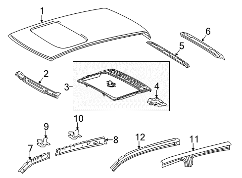 2020 Toyota Tundra Roof & Components Diagram