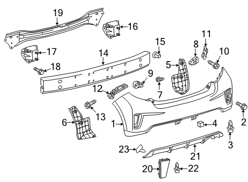 2012 Toyota Yaris Bumper & Components - Rear Diagram 2 - Thumbnail