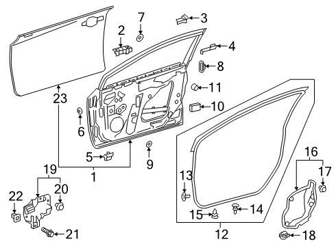 2019 Toyota Corolla Door & Components Diagram 2 - Thumbnail