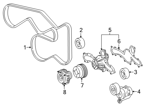 2021 Toyota Tacoma Belts & Pulleys - Belts Diagram 2 - Thumbnail