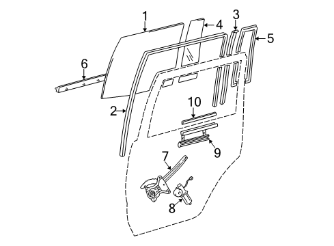 2006 Toyota Land Cruiser Glass - Rear Door Diagram