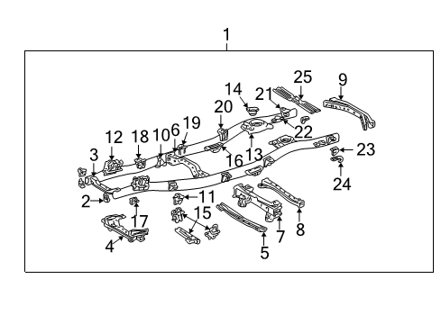 2000 Toyota Land Cruiser Frame & Components Diagram