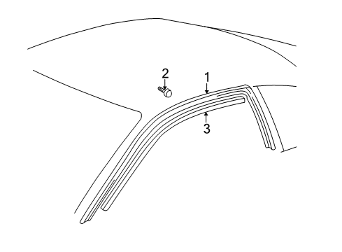 2003 Toyota Solara Exterior Trim - Roof Diagram