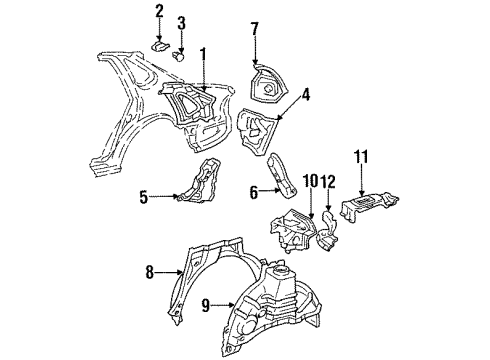 1996 Toyota Avalon Inner Structure - Quarter Panel Diagram