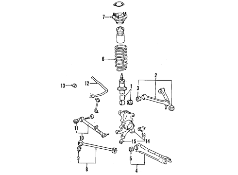 1991 Toyota Cressida Rear Suspension Components Diagram