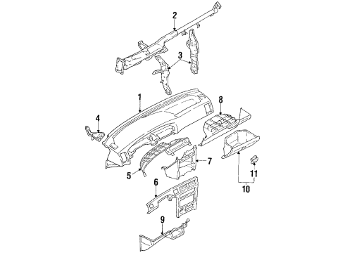 1989 Toyota Corolla Instrument Panel Diagram 3 - Thumbnail