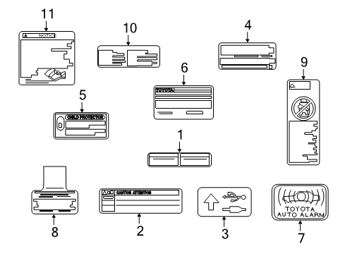 2013 Toyota Yaris Information Labels Diagram