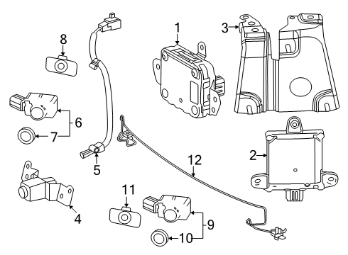 2024 Toyota Crown Sensor, Front Side Rada Diagram for 882B1-30031