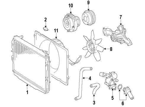 2012 Toyota Tundra Radiator & Components Diagram 4 - Thumbnail