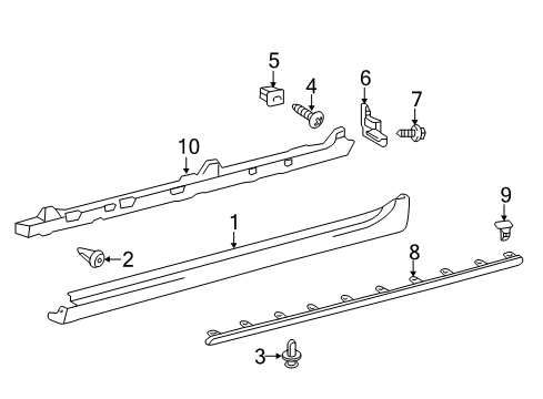 2012 Toyota Camry Exterior Trim - Pillars Diagram 2 - Thumbnail