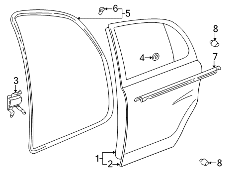2002 Toyota Prius Door & Components Diagram 2 - Thumbnail