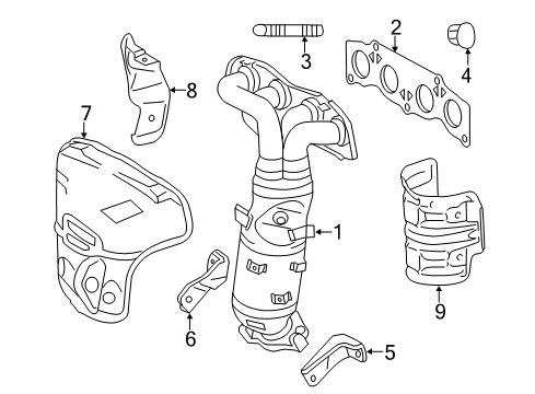 2013 Scion tC Heat Shield Diagram for 17168-0V010