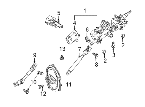 2011 Toyota Land Cruiser Steering Column Assembly Diagram