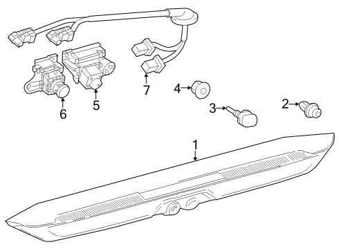 2025 Toyota Tundra High Mount Lamps Diagram