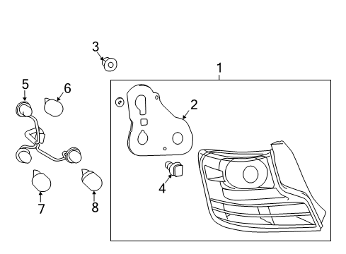 2011 Scion tC Tail Lamp Assembly Guide, Rear Diagram for 81496-12050