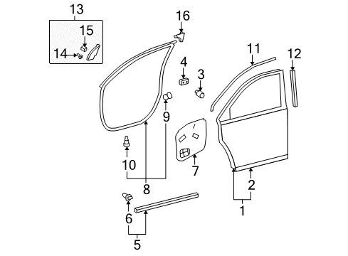 2011 Toyota Highlander Door & Components Diagram 2 - Thumbnail