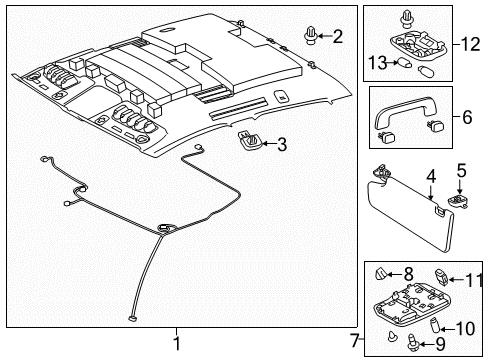 2020 Toyota Tundra Headliner Diagram 3 - Thumbnail