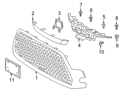 2022 Toyota Corolla License Bracket, Front Diagram for 52114-02210