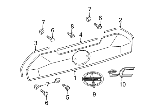 2015 Scion tC Exterior Trim - Lift Gate Diagram