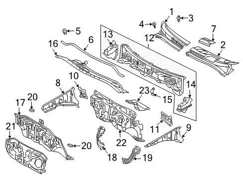 2004 Scion xA Cowl Diagram