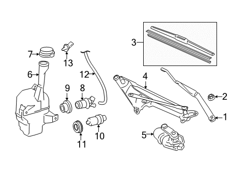 2007 Toyota Camry Wipers Diagram 2 - Thumbnail