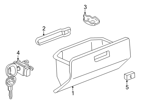 2001 Toyota MR2 Spyder Glove Box, Front Diagram for 55550-17051-C0