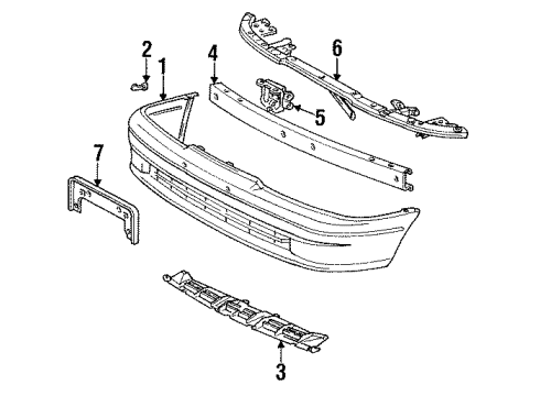 1992 Toyota Paseo Bumper & Components - Front Diagram