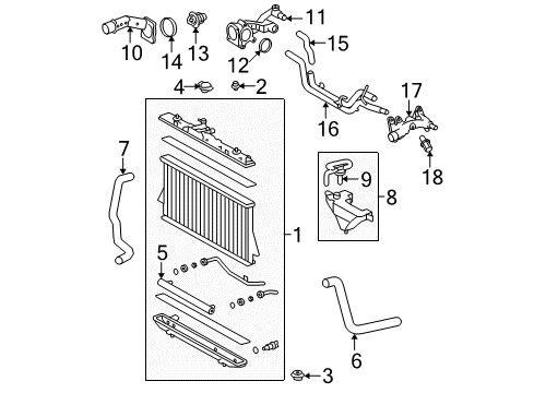 2010 Toyota Highlander Radiator & Components Diagram 5 - Thumbnail