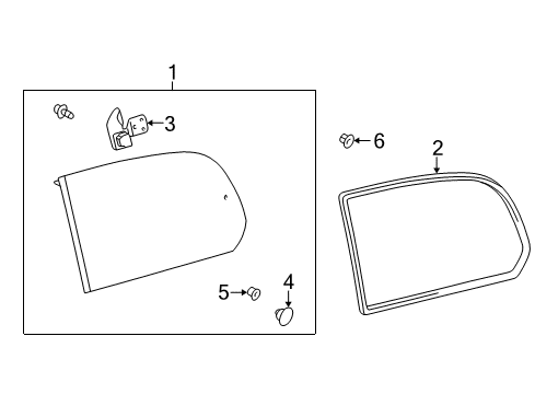 2002 Toyota Land Cruiser Glass & Hardware - Quarter Panel Diagram 2 - Thumbnail