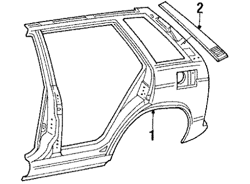 1988 Toyota Tercel Quarter Panel & Components Diagram 2 - Thumbnail