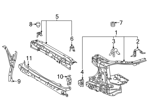 2025 Toyota 4Runner Radiator Support Diagram