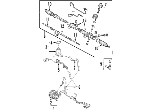 2003 Toyota Matrix Steering Gear & Linkage Diagram 3 - Thumbnail