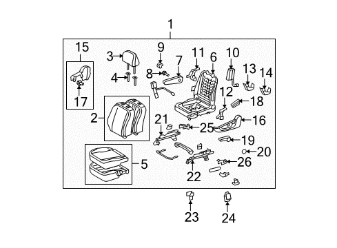 2008 Scion xB Seat Back Panel Retainer Clip Diagram for 71769-33020