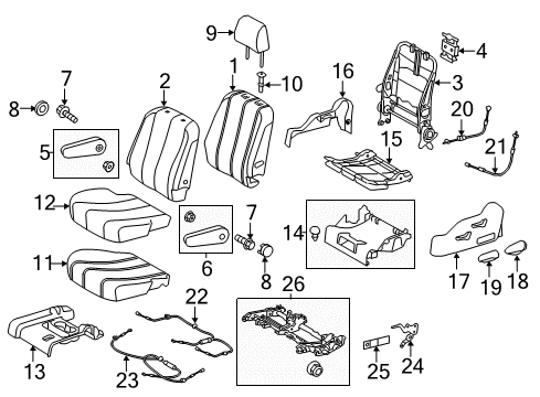 2013 Toyota Sienna Second Row Seats Diagram 2 - Thumbnail