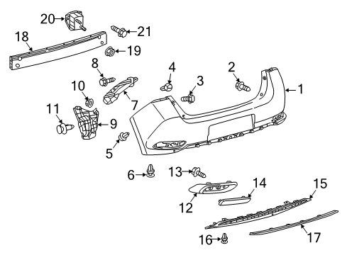 2017 Toyota Corolla iM Bumper & Components - Rear Diagram