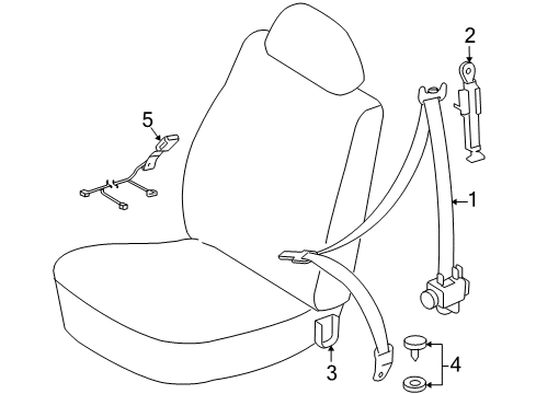 2005 Toyota Tacoma Seat Belt - Body Diagram 2 - Thumbnail
