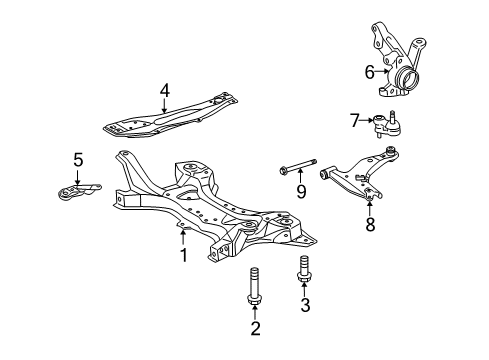 2011 Toyota Matrix Front Suspension Components Diagram 2 - Thumbnail