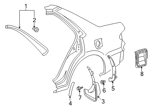 2002 Toyota Corolla Exterior Trim - Quarter Panel Diagram