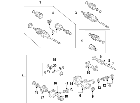 2009 Toyota Land Cruiser Shaft Sub-Assembly, Differential Side Gear, Passenger Side Diagram for 41337-60020
