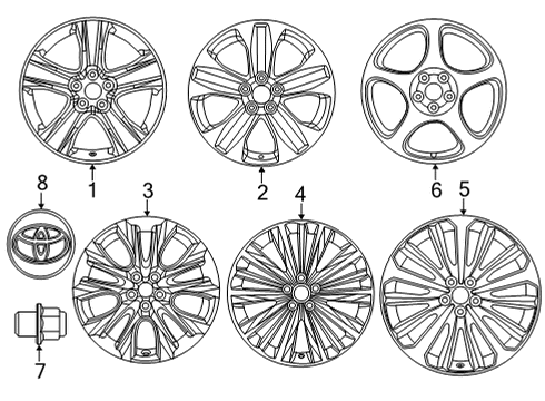 2025 Toyota Highlander Wheels Diagram