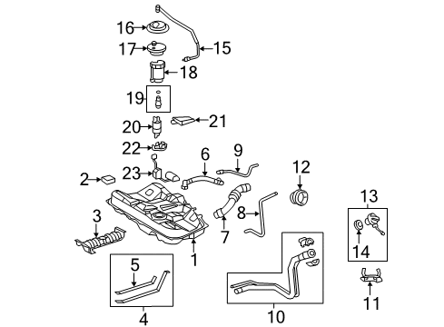 2007 Toyota Camry Fuel Rail Diagram for 23807-0P040