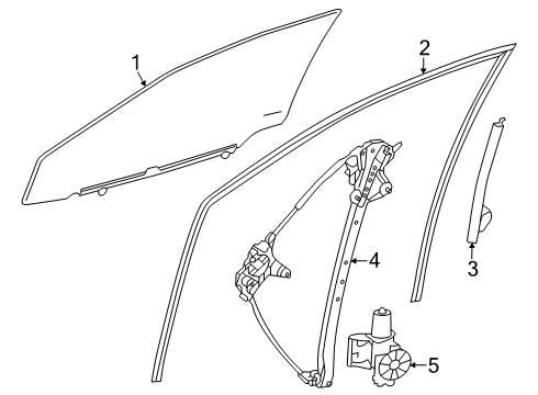 2025 Toyota Crown Signia Glass - Front Door Diagram